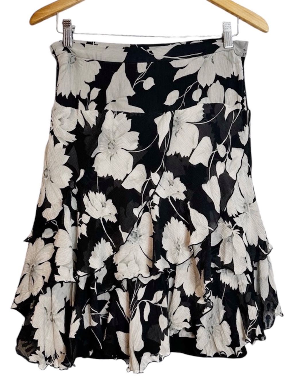 Emanuel Ungaro Floral Silk Layered Skirt FLAWS READ